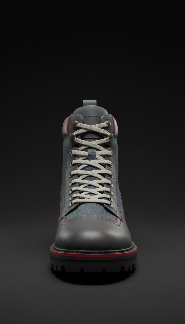 Slate Gray mixed-material designer boot